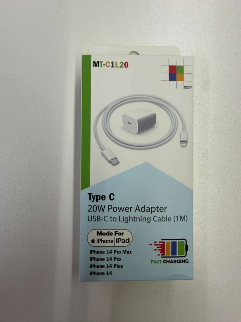 Matrix Traders 20W USB-C Fast Charger Wall Adapter+1M USB-C Cable Fast Charging